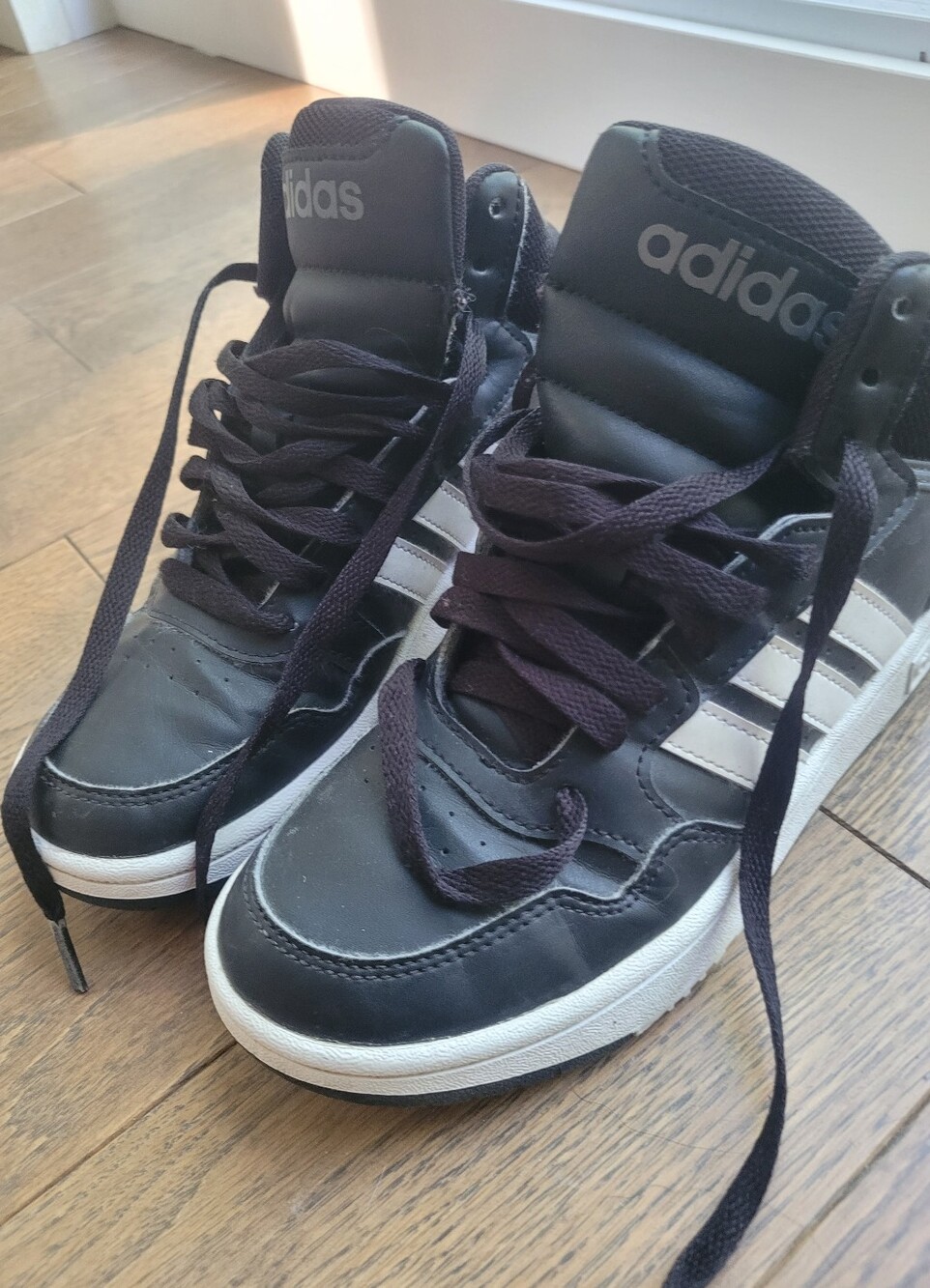 Adidas High Tops. Size 2 Kids.